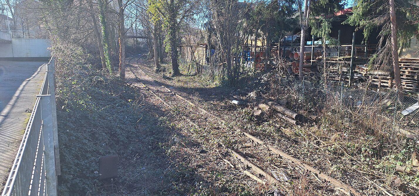 Zukünftiges Ende/Anfang der Glückauf-Trasse an der Eickener Straße Zukünftiges Ende/Anfang der Glückauf-Trasse an der Eickener Straße