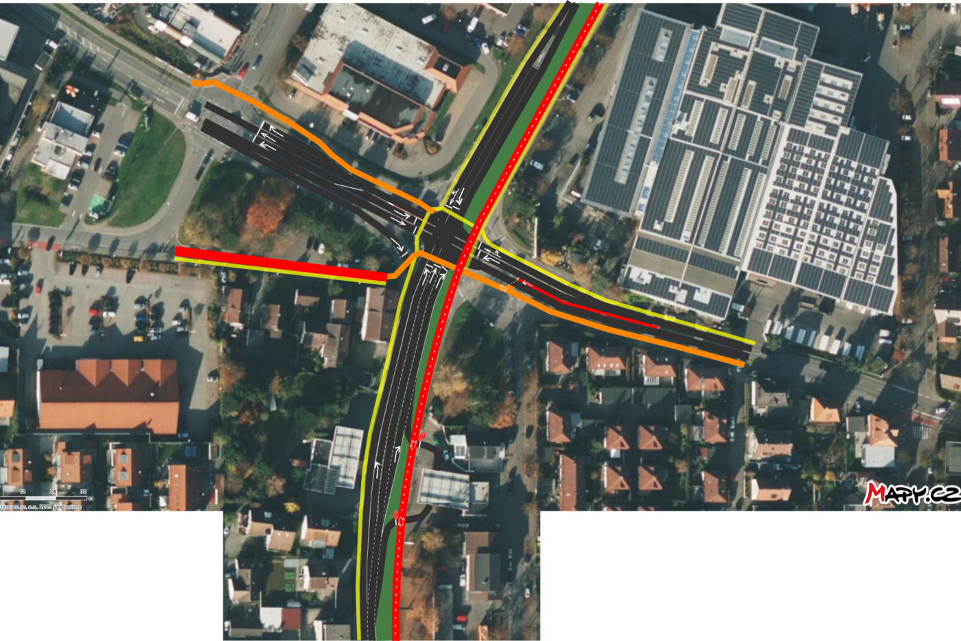 Vorschlag Fahrradstraße für Radschnellweg bei Kreuzung mit Schussenstraße (Variante)